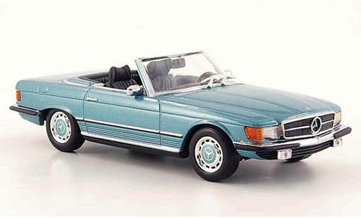Mercedes 350 Base 1/43 Minichamps (R107) groenblauw 1971 modelauto