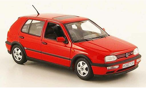 Volkswagen Golf GTI 1/43 Minichamps rood 1993 modelauto