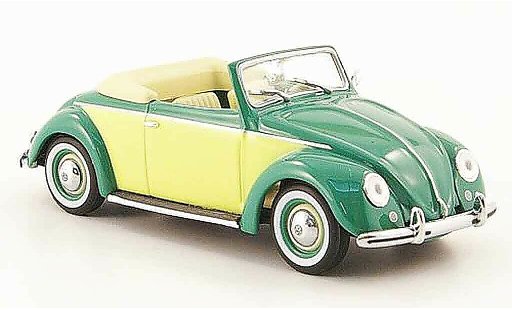Volkswagen Coccinelle Cabriolet 1/43 Minichamps hebmuller groen geel 1949 modelauto