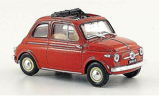 Fiat 500 R 1/43 Brumm ros? geoffnetes vouwdak 1959 modelauto