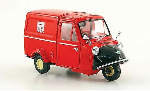 Daihatsu Midget Fourgonnette 1/43 Ebbro bestelwagen Post rood zwart 1961 modelauto