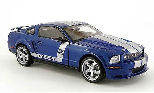Shelby GT CS6 1/18 Shelby Collectibles cs 6 blauw avec bandes grijss 2008 modelauto