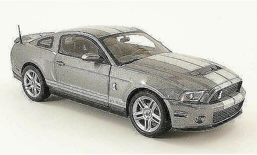 Shelby GT 500 2010 1/18 Shelby Collectibles grijs avec bandes grijss modelauto