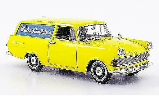 Opel Rekord P2 1/43 Starline p 2 caravan geel wasche schnelldienst 1960 modelauto