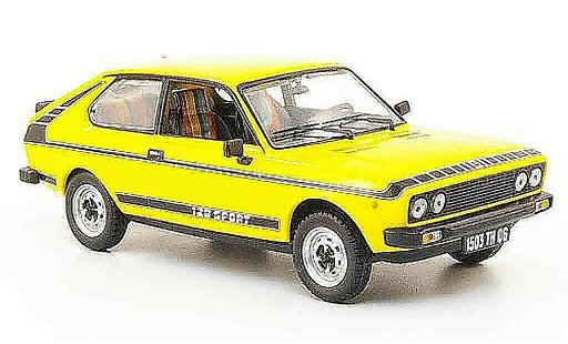 Fiat 128 Coupe Sport 1/43 Norev geel 1978 modelauto