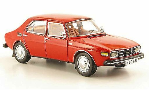 Saab 99 Base 1/43 Neo rood modelauto