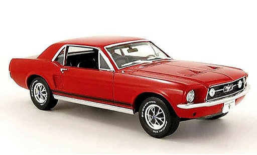 Ford Mustang Hardtop 1/18 Greenlight coupe rood modelauto