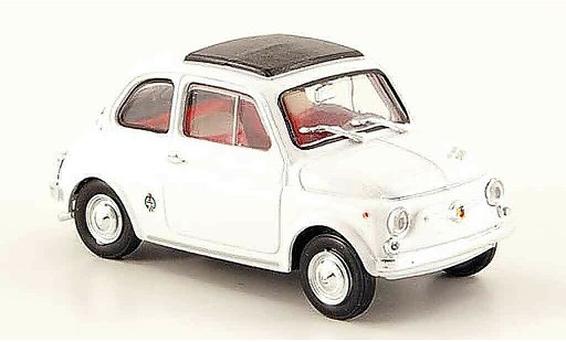 Fiat 595 Abarth 1/43 Brumm SS wit 1965 modelauto