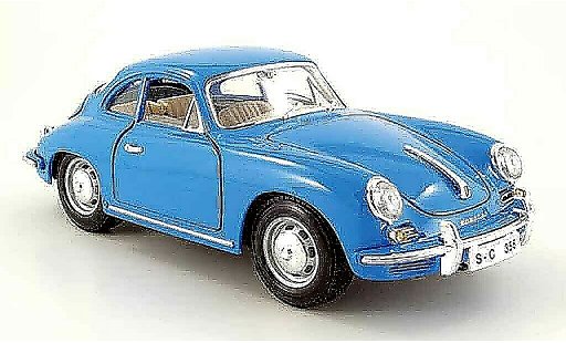 Porsche 356 1961 1/18 Burago B coupe blauw modelauto