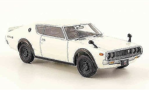 Nissan Skyline 2000 1/43 Ebbro GT R (KPGC110) wit 1973 modelauto