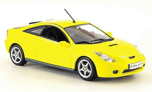 Toyota Celica 2000 1/43 Minichamps geel modelauto