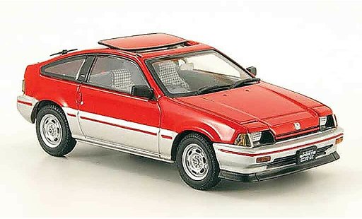 Honda CR-X Ballade 1/43 Ebbro 1.5i rood grijs metallic 1983 modelauto