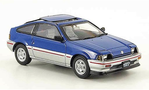 Honda CR-X Ballade 1/43 Ebbro 1.5i blauw grijs metallic 1983 modelauto
