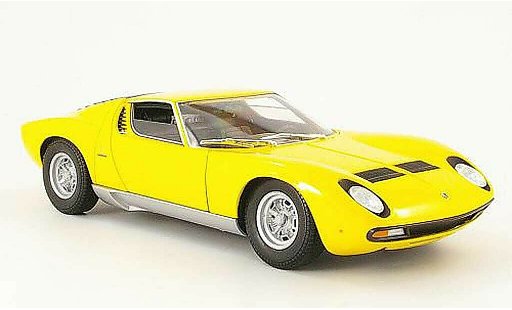 Lamborghini Miura SV 1/18 Welly geel 1971 modelauto