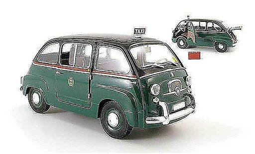 Fiat 600 Multipla 1/18 Mini Miniera taxi mailand zonder dakgepacktrager modelauto