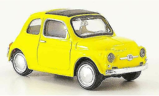 Fiat 500 Nuova 1/43 Mondo Motors geel 1957 modelauto