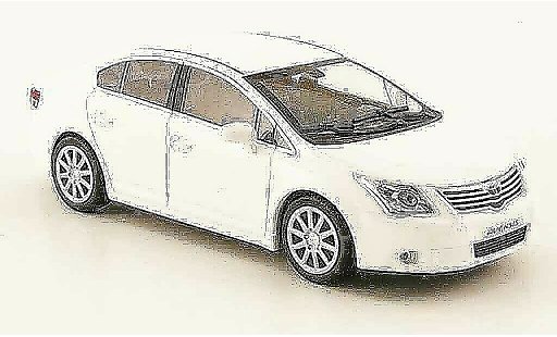 Toyota Avensis Base 1/43 Minichamps wit 2009 modelauto