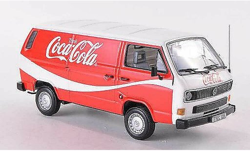Volkswagen T3 A 1/43 Minichamps bestelwagen Coca Cola wit/rood 1983 Coca Cola Collection modelauto