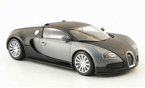 Bugatti Veyron coupe 1/43 Minichamps 16.4 mat zwart grijs 2009 modelauto