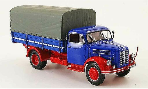Borgward B4500 plateau 1/43 Minichamps laadbak Plane blauw rood avec Rautenband 1954 modelauto