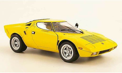 Lancia Stratos HF 1/18 Kyosho Wide Wheel geel modelauto