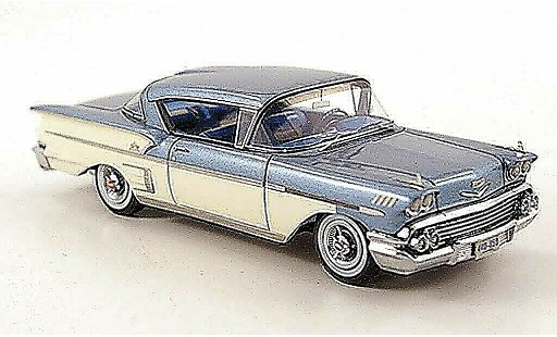 Chevrolet Bel Air Coupe 1/43 Neo 1958 Impala Hardtop blauw/Ivoire modelauto