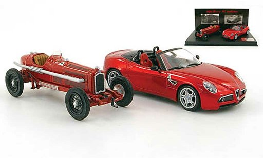 Alfa Romeo 8C 2300 1/43 M4 Evolution-Set: P3 (1932) rood + modelauto