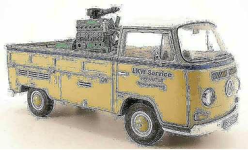 Volkswagen Combi A 1/18 Schuco t2a laadbak lkw service met ladegut modelauto