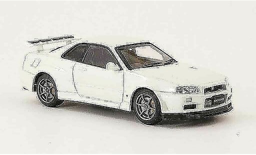 Nissan Skyline R34 1/43 Ebbro GT R V Spec II wit 2001 02 modelauto