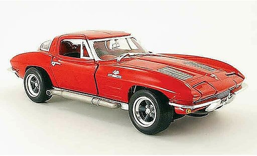 Chevrolet Corvette Coupe 1/18 Johnny Lightning C2 rood 1963 modelauto