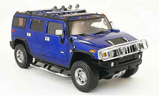 Hummer H2 Base 1/18 Highway 61 blauw modelauto