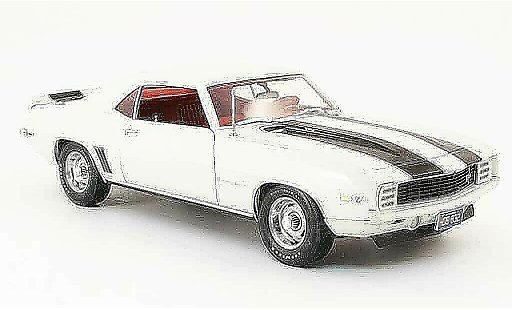Chevrolet Camaro Z28 1/18 Highway 61 rs creme wit/zwart 1969 modelauto