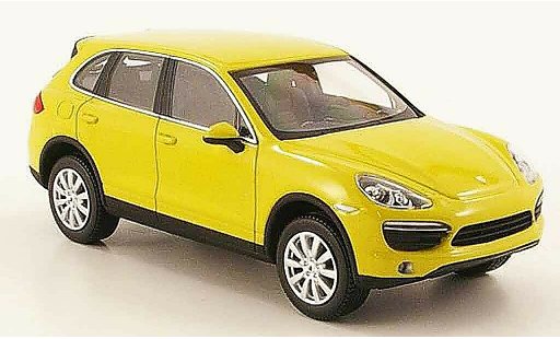 Porsche Cayenne S 1/43 Minichamps geel 2010 modelauto