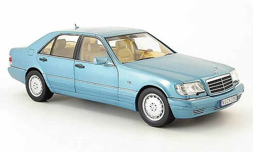 Mercedes Classe S 500 1/18 Norev (w140) blauw metallic 1997 modelauto