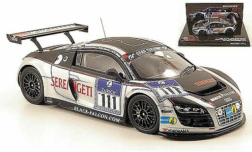 Audi R8 lms 1/43 Minichamps No.111 zwart Falcon 24h Nurburgring 2010 modelauto