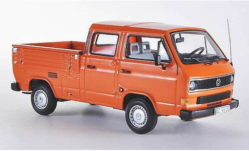 Volkswagen T3 A 1/43 Minichamps Doka-laadbak oranje 1983 modelauto