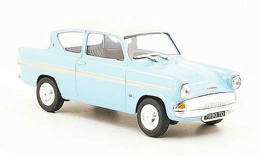 Ford Anglia 105E 1/43 Cararama blauw wit modelauto
