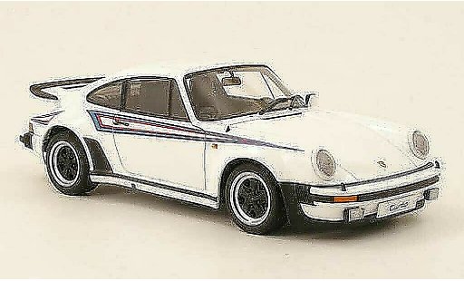 Porsche 911 Turbo 1/18 Autoart 3.0 wit avec deco type martini 1975 modelauto