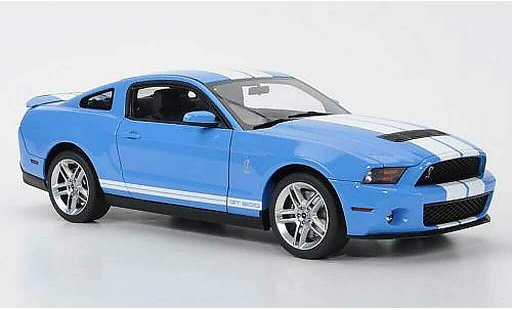 Shelby GT 500 2010 1/18 Autoart blauw met witen strepen modelauto
