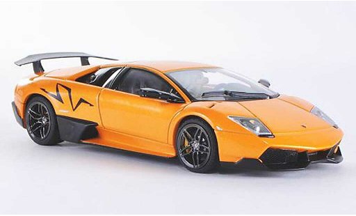 Lamborghini Murcielago LP670 1/43 Autoart 4 SV oranje/carbon 2009 modelauto