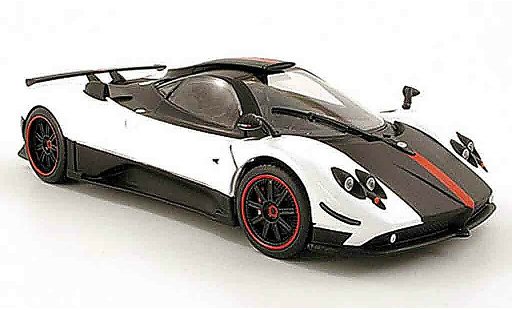 Pagani Zonda cinque 1/18 Mondo Motors wit/zwart/rood modelauto
