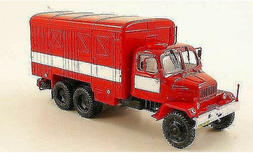Praga V3S Kasten 1/43 Abrex bestelwagen rood/wit modelauto