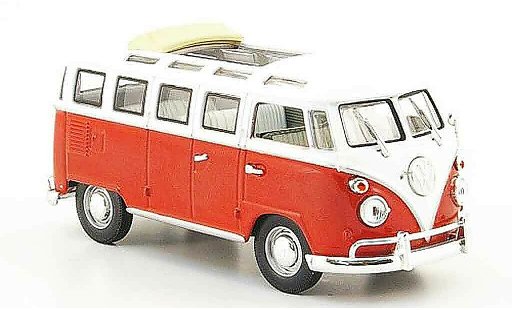 Volkswagen Combi Base 1/43 Yat Ming t1 samba rood wit 1962 modelauto