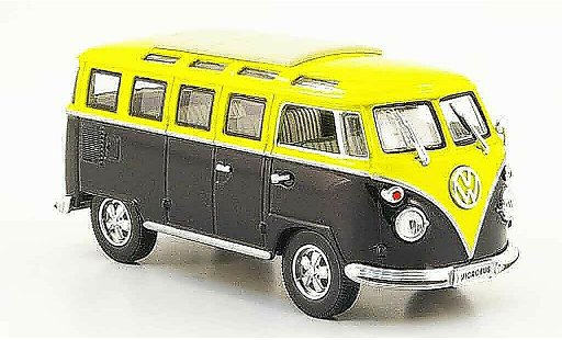 Volkswagen Combi Base 1/43 Yat Ming t1 samba zwart geel 1962 modelauto