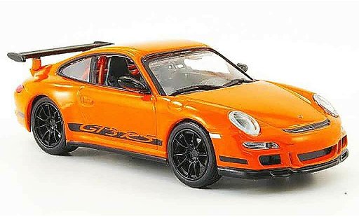 Porsche 911 GT3 RS 1/43 Yat Ming oranje avec zwarten strepen modelauto