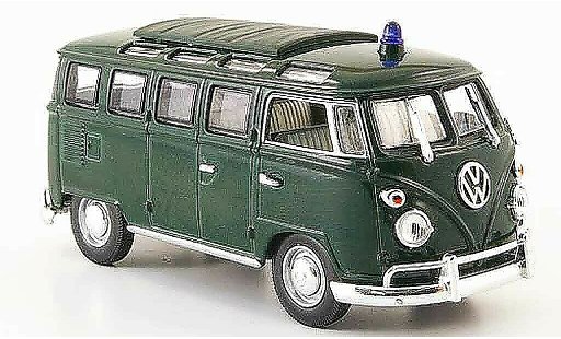 Volkswagen Combi Base 1/43 Yat Ming t1 samba politie groen modelauto