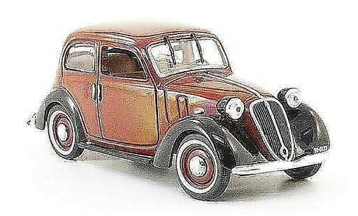 Fiat 1100 Nuova Balilla 1/43 Norev rood zwart modelauto