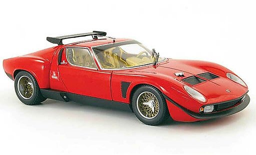 Lamborghini P400 Jota 1/18 Kyosho svr rood avec interieur beige modelauto