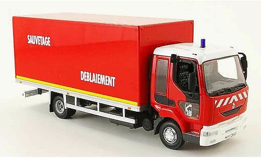 Renault Midlum Base 1/43 Norev brandweer sauvetage deblaiment pompier modelauto