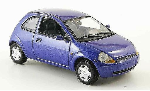 Ford Ka Berline 1/43 Minichamps blauw modelauto